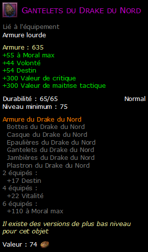 Gantelets du Drake du Nord