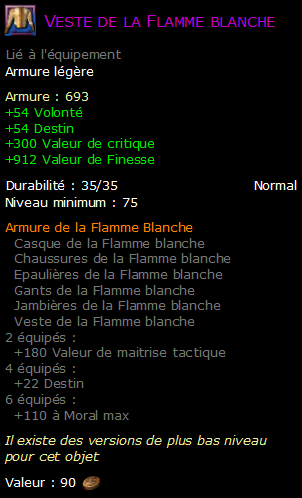 Veste de la Flamme blanche