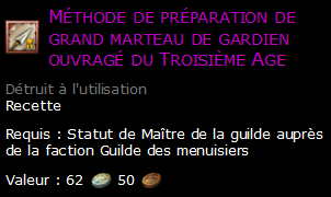 Méthode de préparation de grand marteau de gardien ouvragé du Troisième Age