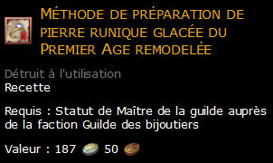 Méthode de préparation de pierre runique glacée du Premier Age remodelée