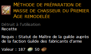 Méthode de préparation de masse de chasseur du Premier Age remodelée