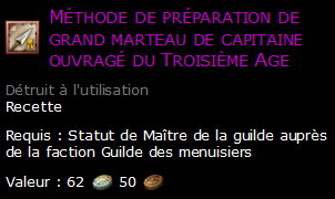 Méthode de préparation de grand marteau de capitaine ouvragé du Troisième Age