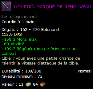 Gourdin marqué de renouveau