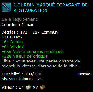 Gourdin marqué écrasant de restauration