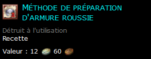 Méthode de préparation d'armure roussie