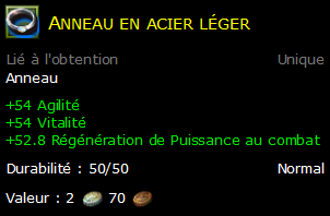 Anneau en acier léger