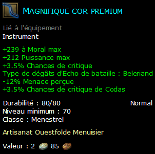 Magnifique cor premium