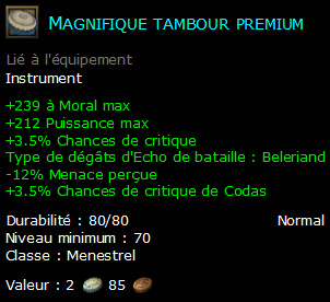 Magnifique tambour premium