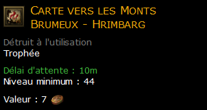 Carte vers les Monts Brumeux - Hrimbarg