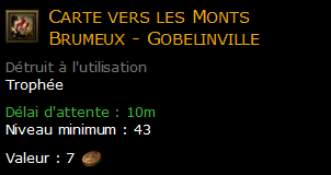 Carte vers les Monts Brumeux - Gobelinville