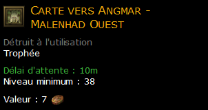 Carte vers Angmar - Malenhad Ouest