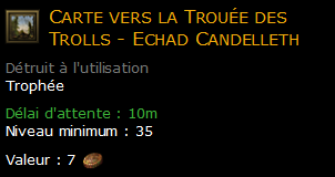 Carte vers la Trouée des Trolls - Echad Candelleth