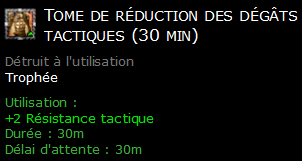 Tome de réduction des dégâts tactiques (30 min)