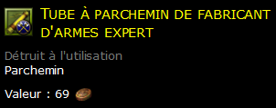 Tube à parchemin de fabricant d'armes expert