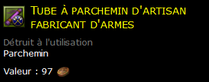 Tube à parchemin d'artisan fabricant d'armes