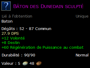 Bâton des Dunedain sculpté