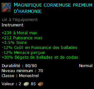 Magnifique cornemuse premium d'harmonie