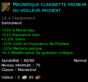 Magnifique clarinette premium du veilleur prudent