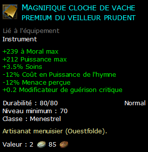 Magnifique cloche de vache premium du veilleur prudent