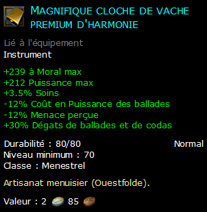 Magnifique cloche de vache premium d'harmonie