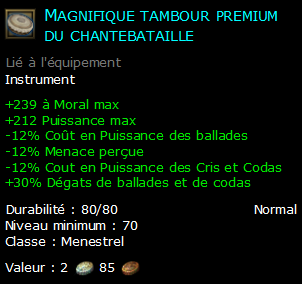 Magnifique tambour premium du chantebataille