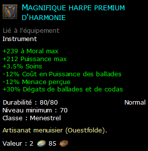 Magnifique harpe premium d'harmonie