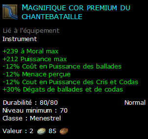 Magnifique cor premium du chantebataille