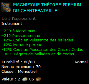 Magnifique théorbe premium du chantebataille