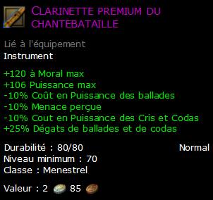 Clarinette premium du chantebataille