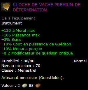 Cloche de vache premium de détermination