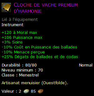 Cloche de vache premium d'harmonie