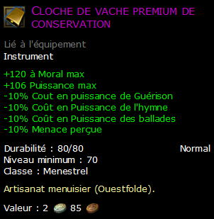 Cloche de vache premium de conservation