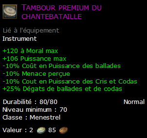 Tambour premium du chantebataille