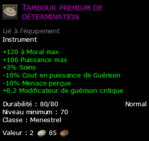 Tambour premium de détermination