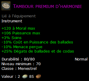 Tambour premium d'harmonie