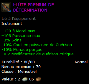 Flûte premium de détermination