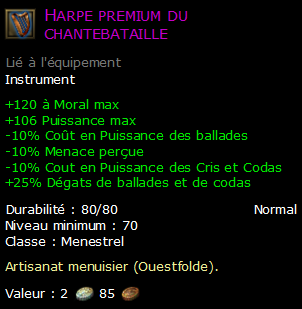 Harpe premium du chantebataille