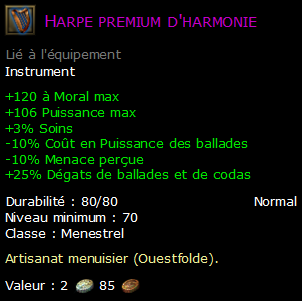 Harpe premium d'harmonie