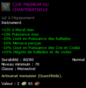 Cor premium du chantebataille