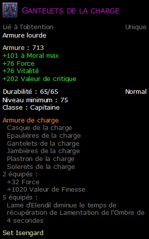 Gantelets de la charge