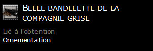 Belle bandelette de la compagnie grise