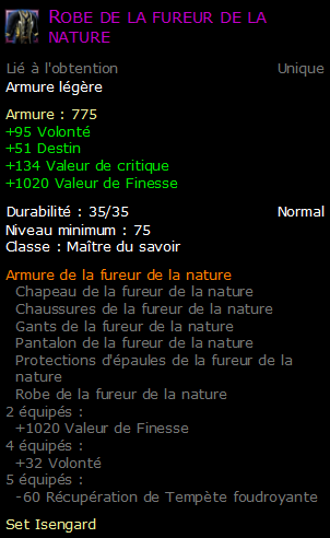 Robe de la fureur de la nature