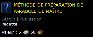 Méthode de préparation de parabole de maître