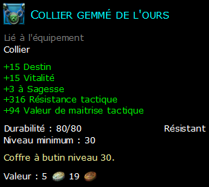 Collier gemmé de l'ours