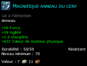 Magnifique anneau du cerf