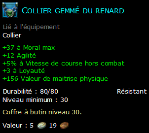 Collier gemmé du renard