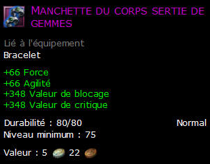 Manchette du corps sertie de gemmes