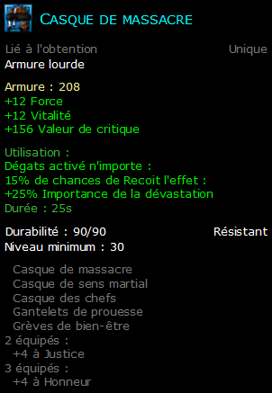 Casque de massacre