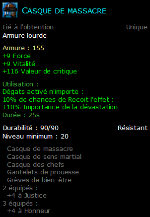 Casque de massacre