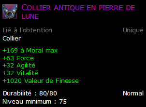 Collier antique en pierre de lune